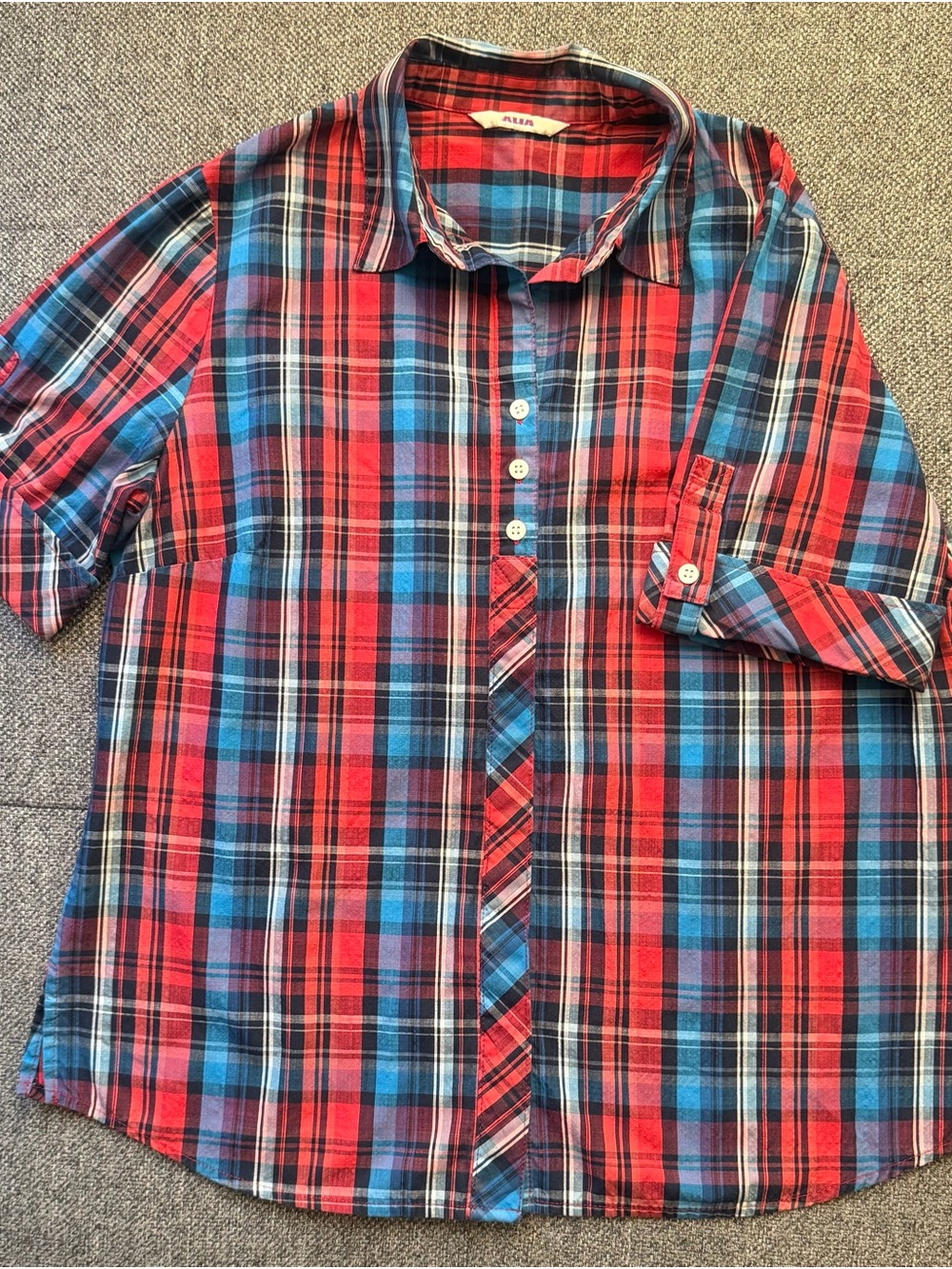 Alia Red & Blue Plaid Button-Down Shirt